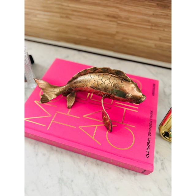 Vintage Large Brass Koi For Sale - Image 9 of 9