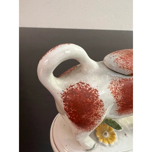 Ceramic Antique Staffordshire Cow Form Figural Creamer, Circa 1860's For Sale - Image 7 of 12