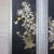 Vintage Chinoiserie Four-Panel Folding Screen – Hand-Painted Floral Motif With Silver Faux Bamboo Frame For Sale - Image 13 of 15