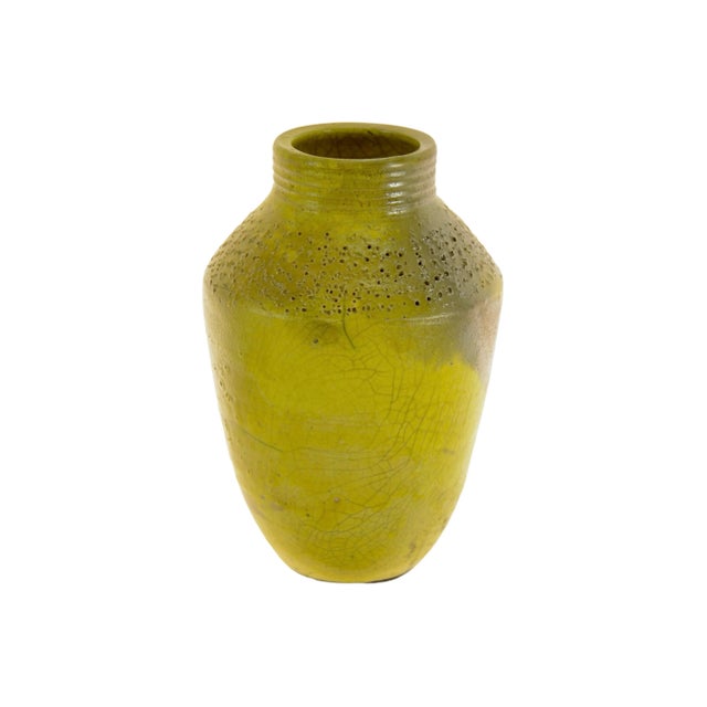 Sculpture Materials Chartreuse Green Studio Art Vase For Sale - Image 7 of 7