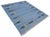 Handmade Cotton Vegetable Dyed Flat Weave Area Rug, Sky Blue Leaf Dhurrie - 8'x10' For Sale - Image 11 of 13