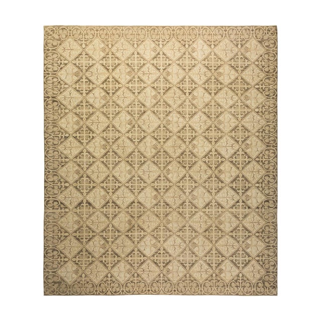 Eclectic Collection Hand-Knotted Area Rug - Beige Collection 8' 2" X 9' 6" For Sale - Image 10 of 10