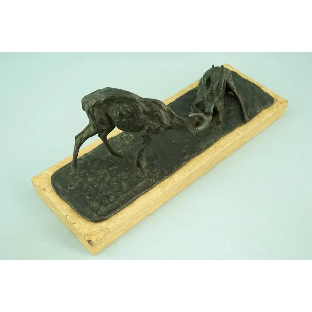 20th Century Bronze Chamois on a Marble Base by Guido Cacciapuoti, Naples, Italy For Sale - Image 10 of 18