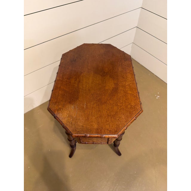 19th Century Faux Bamboo Sewing Table For Sale - Image 10 of 11