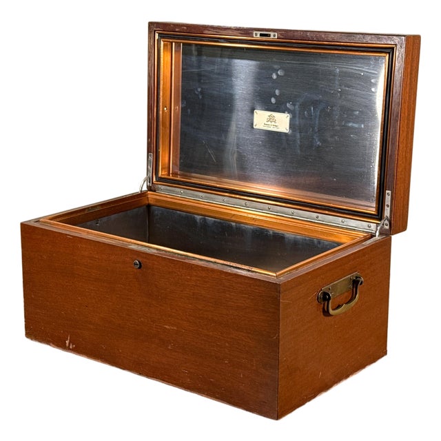 Antique c.1920's Benson & Hedges Wooden Cigar Humidor Box For Sale