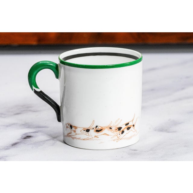 Ceramic 1930s Paragon Porcelain Hand Painted Fox Dogs Hunting Country Life Antique Demitasse Cup and Saucer For Sale - Image 7 of 16