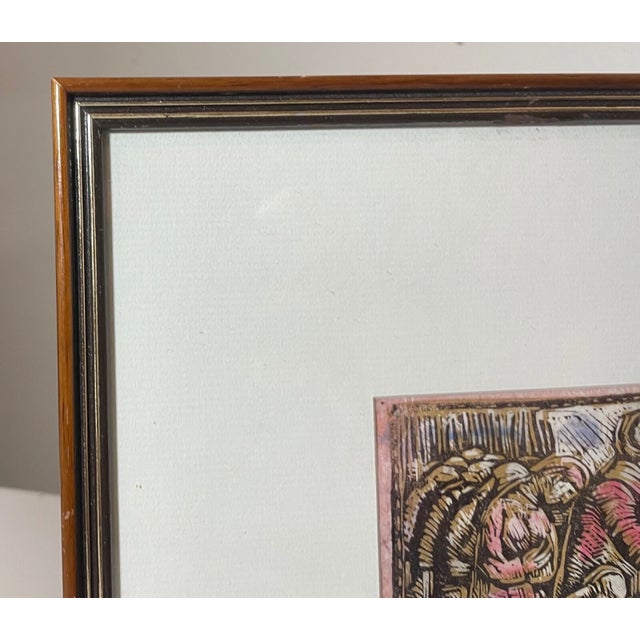Vintage Religious Original Ruth Collet Woodblock Linocut Figural Pop Art Print For Sale - Image 11 of 12