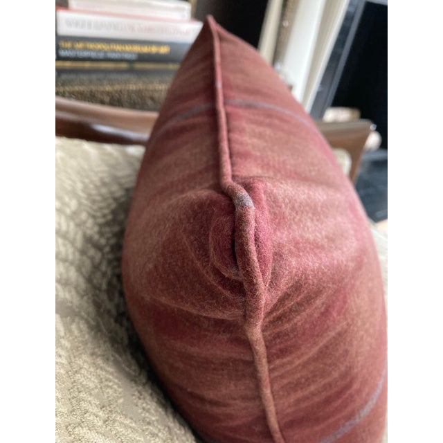 18" Schumacher Montana Wool Plaid 66665 Pillow in Burgundy For Sale - Image 10 of 18