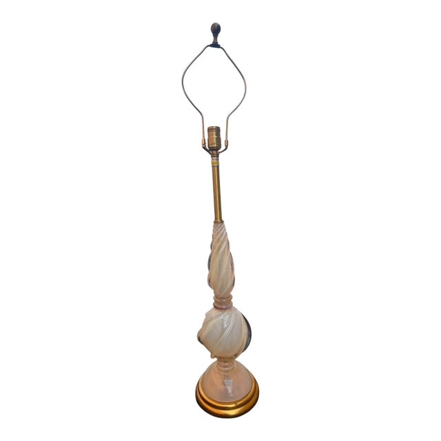 Vintage Marbro Hollywood Regency Glass and Gold Table Lamp For Sale