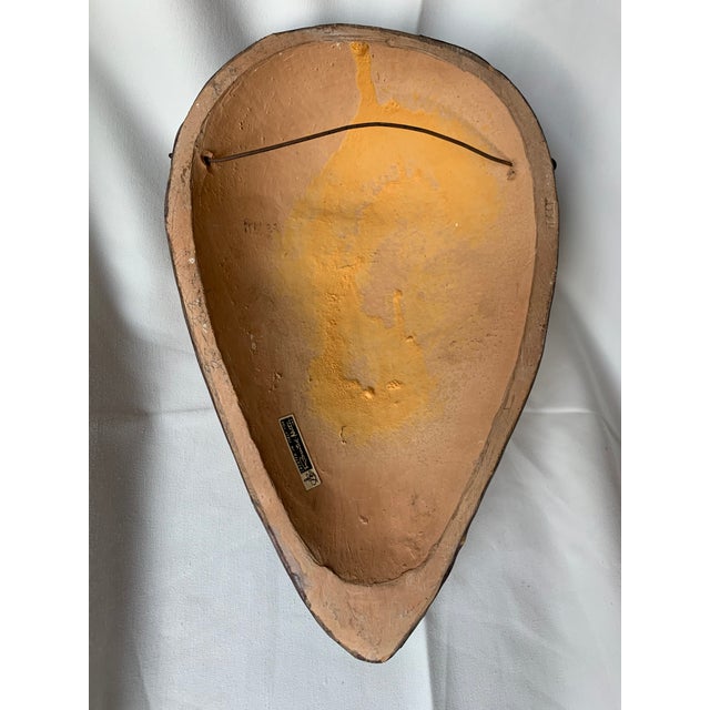 Alvino Bagni Italian Pottery Tribal Mask Wall Sculpture For Sale - Image 11 of 13