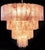 Vintage Murano Glass Tiered Chandeliers with 78 Alabaster Pink Glasses, 1990s, Set of 2 For Sale - Image 9 of 16