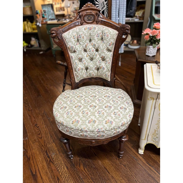 Wood Early 20th Century Chairs Victorian Style Captain/Missus Chairs For Sale - Image 7 of 10