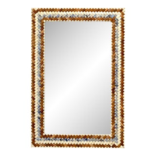 Jamie Young Interwoven Wood & Buffalo Bone Rectangle Mirror For Sale