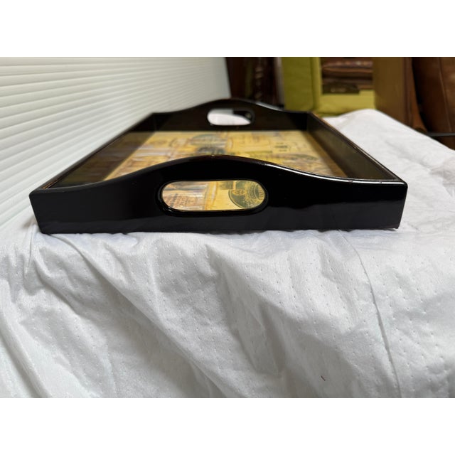 Arts & Crafts Decoupage Tray of Champagne Labels For Sale - Image 3 of 12