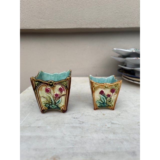 Small French Majolica Cache Pot Onnaing, Circa 1890 For Sale In Austin - Image 6 of 6