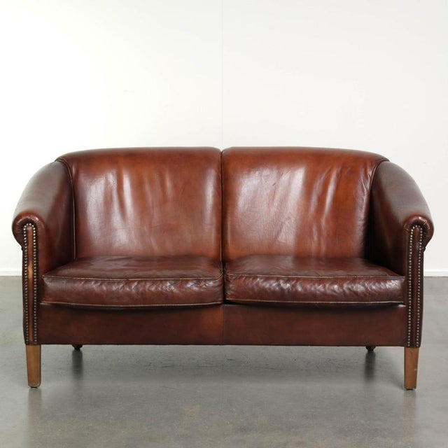 English Sheepskin 2-Seater Club Sofa For Sale - Image 14 of 14