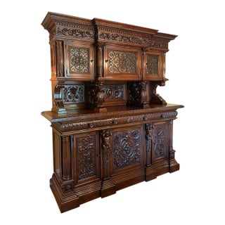 French Mid-19th Century Rococo Style Heavily Carved Walnut Buffet, Circa 1850–1860 For Sale