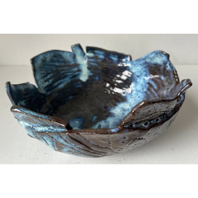 Ceramic Scandinavian Brutalist Studio Art Pottery Bowl For Sale - Image 7 of 8
