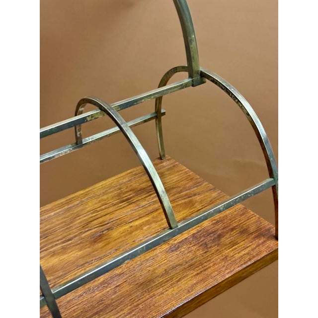 Bauhaus Art Deco Magazine Rack in Bronze, 1930 For Sale - Image 3 of 6