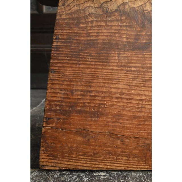 Antique Japanese Wooden Stool / Early 20th Century / Wabi-Sabi Step Stool For Sale - Image 10 of 17