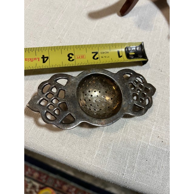 1970s Vintage Silver English Tea Strainer For Sale - Image 5 of 6