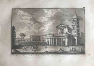 Giuseppe Vasi, Church of St. Grisogono, Etching, 18th Century