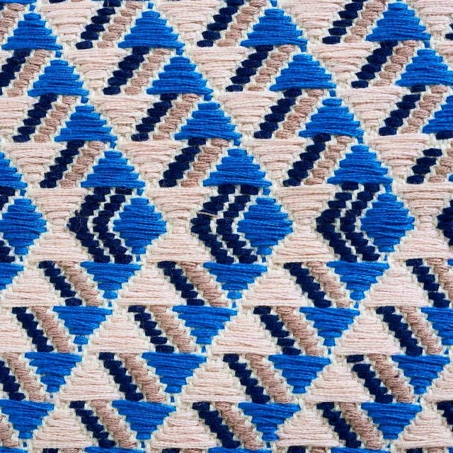 This extraordinary 39”-long brocade panel is hand-woven and embroidered on a backstrap loom by master Maya women weavers...
