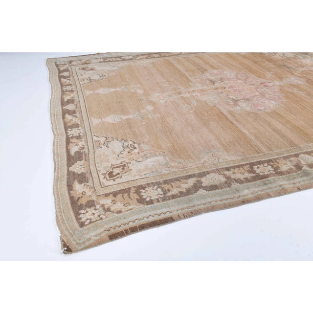 Textile Vintage Turkish Hand-Knotted Wool Cotton Brown Area Rug For Sale - Image 7 of 11