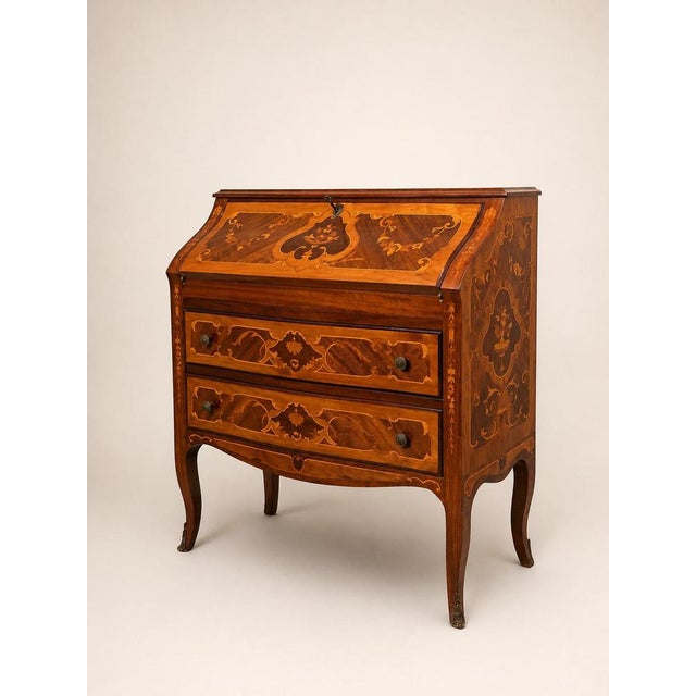 Secretaire in Marquetry For Sale - Image 5 of 5