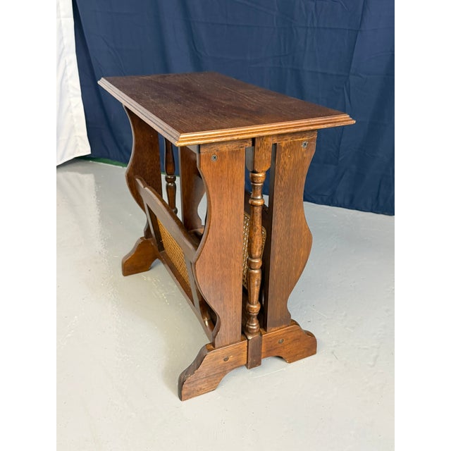 1950s Vintage Wooden Magazine Rack Side Table, 1950 For Sale - Image 5 of 12