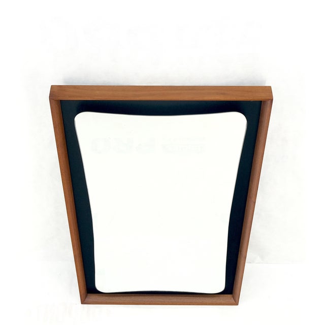 Large Oiled Walnut Frame Mid-Century Modern Wall Mirror Mint For Sale - Image 13 of 13