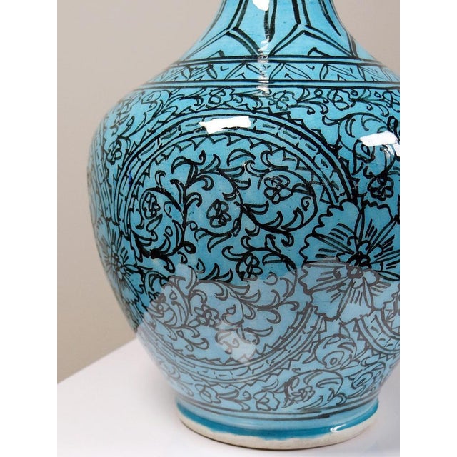 Vintage Vase in Painted Turquoise, 1950s For Sale - Image 14 of 17