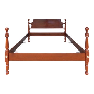 Suters Handcrafted Furniture Cherry Queen Size Cannon Ball Short Poster Bed For Sale