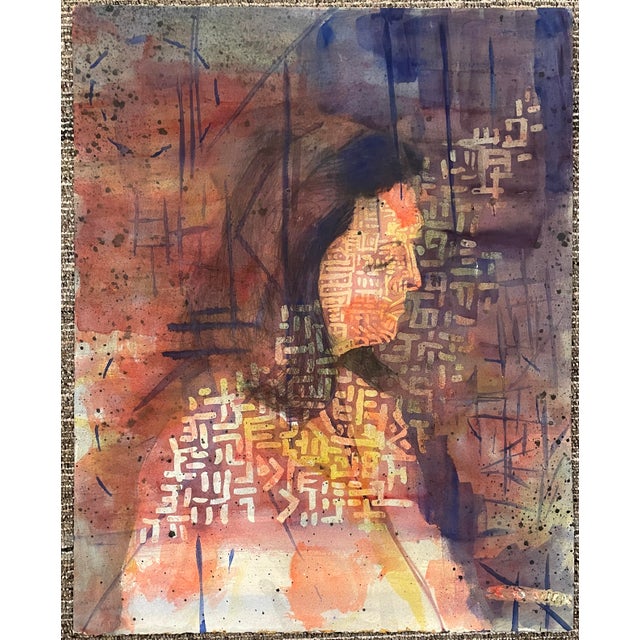 Modern watercolor on paper by Elizabeth Ann Cowen (Michigan, North Carolina 1953-2021) signed Cowen lower right. Mostly,...