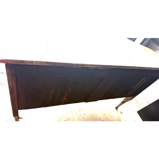 Mid 19th Century 19th-C. French Louis XV Cerused Oak Marble Top Demilune Buffet / Cabinet / Chest / Sideboard - Swedish Styling For Sale - Image 5 of 7