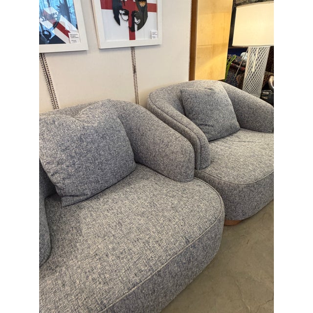 Blue Matteo Nunziati Custom Made Italian Rubelli Velour Armchairs a Pair For Sale - Image 8 of 8