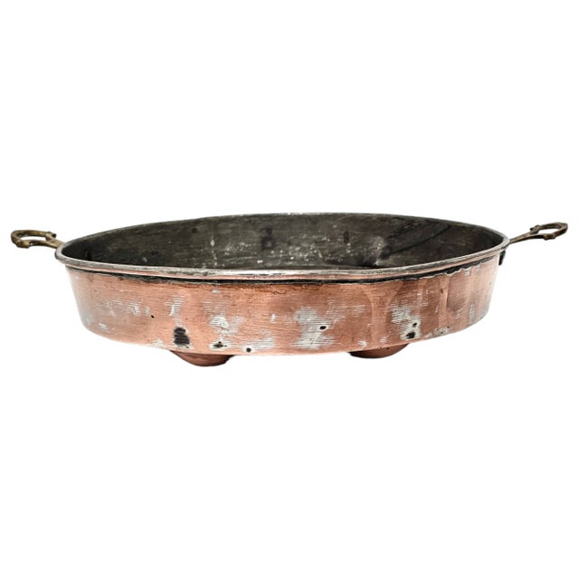 Traditional Mid-Century French Copper Escargot Pan With Brass Handles – Artisan Cookware Design 17" For Sale - Image 3 of 5