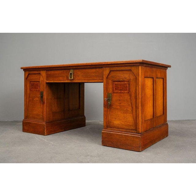 Art Nouveau Desk in Oak, Early 20th Century For Sale - Image 11 of 18