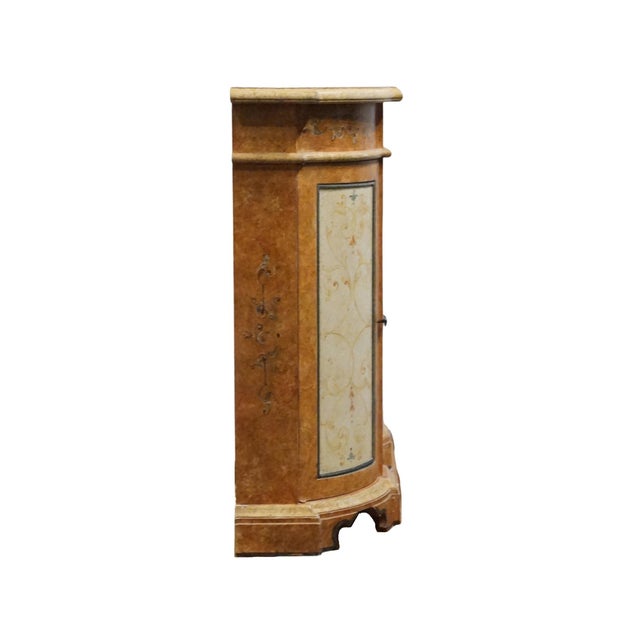 Neiman Marcus Hand Painted Italian Neoclassical Tuscan Style 42" Serpentine Console Cabinet For Sale - Image 9 of 12