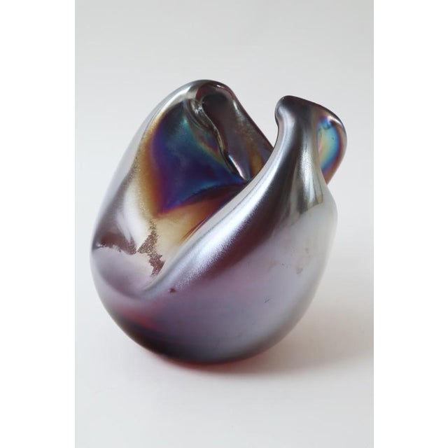Abstract Iridescent Glass Sculpture, Germany, 1980s For Sale - Image 9 of 15