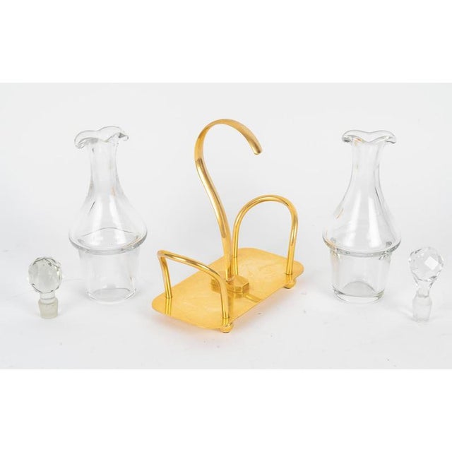 Vintage Oil and Vinegar in Gilded Metal, 1960s For Sale - Image 3 of 6