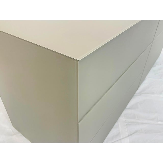 Glas Italia Modern Gray Glass 6 Drawer Dresser Credenza, Made in Italy For Sale - Image 13 of 18