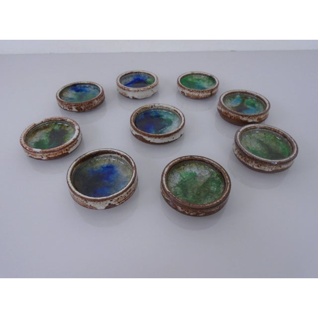 Ceramic Danish Studio Ceramic Bowls by Jim & Henny Waldorff for Svaneke, 1960s, Set of 9 For Sale - Image 7 of 13