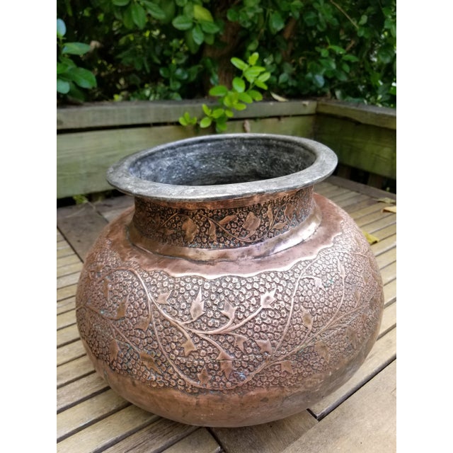 Antique Copper Pakistani Large Curry Pot For Sale - Image 12 of 12