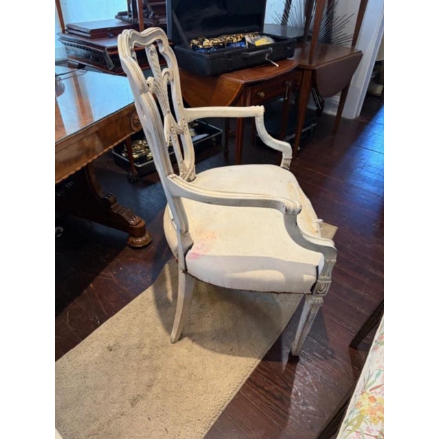 Paint Pair of Hand Painted French Style Armchairs For Sale - Image 7 of 7