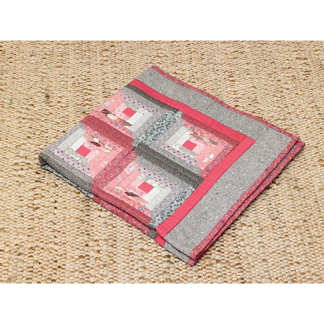 Pink Vintage Quilt For Sale - Image 9 of 9
