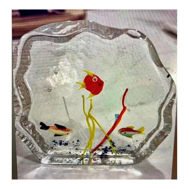 Murano Fish Aquarium Paperweight For Sale