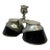 Antique Edwardian Sterling Silver Double Horse Hoof Inkwell Desk Stand For Sale