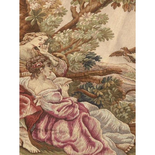 Textile Mid-Century Modern French Aubusson Style Jacquard Halluin Tapestry, 1960s For Sale - Image 7 of 18