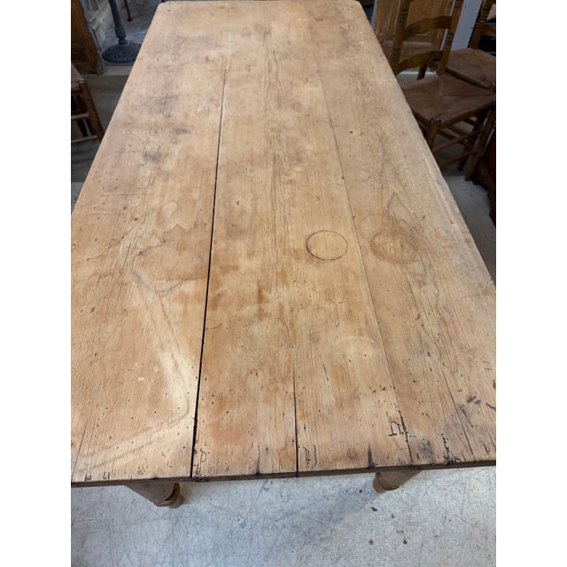 Super Cool English Pine table with lots of patina. See pictures for watermarks and rings but just adds to character. Has a...